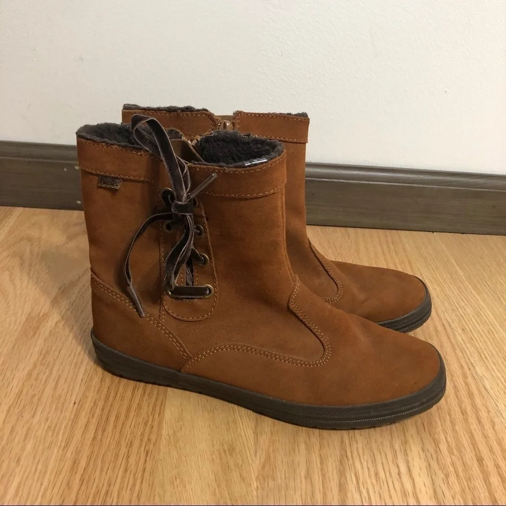 Keds Sunnyside Leather Boots Sz 6 Brown Women’s